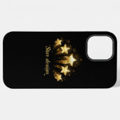黒地に金の星五つ iPhoneケース (裏面横)