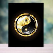 黒地に金の陰陽 アクリルサイン (ニュートラル)