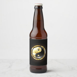 黒地に金の陰陽 ビールラベル
