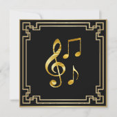 黒地に金の音楽アイコン カード (正面)