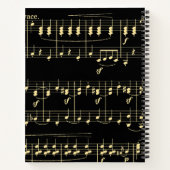黒地に金の音楽 ノートブック (裏面)