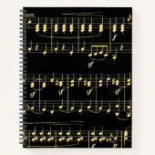黒地に金の音楽 ノートブック (正面)