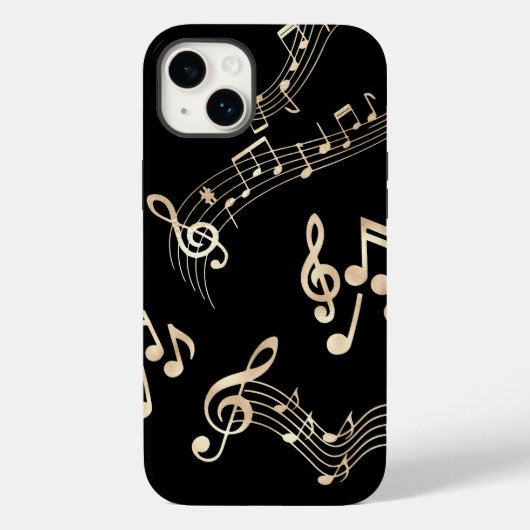 黒地に金の音符 Case-Mate iPhoneケース (裏面)