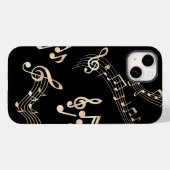 黒地に金の音符 Case-Mate iPhoneケース (裏面 (横))