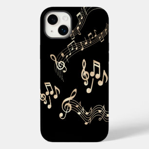 黒地に金の音符 iPhone 14 PLUSケース