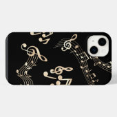 黒地に金の音符 iPhoneケース (裏面横)