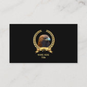黒地に金の鷲と月桂樹の花輪 名刺 (裏面)