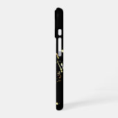 黒地に金色のペンキ飛沫 iPhone 16ケース (左側面)