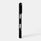 黒地に金色のペンキ飛沫 iPhone 16ケース (右側面)