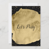 黒地に金色の水彩筆跡 招待状 (裏面)