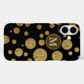 黒地に金色の水玉模様 Case-Mate iPhoneケース (裏面 (横))