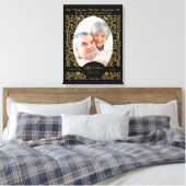 黒地に金色の渦巻き 50周年結婚記念日 キャンバスプリント (インサイチュ (寝室))