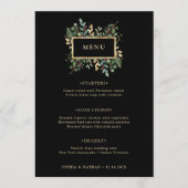 黒地に金色の緑 |クリスマス結婚のメニュー メニュー (正面)