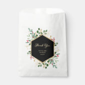 黒地に金色の緑 |クリスマス結婚の フェイバーバッグ (正面)