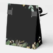 黒地に金色の緑 |クリスマス結婚の フェイバーボックス (裏面サイド)
