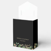 黒地に金色の緑 |クリスマス結婚の フェイバーボックス (オープン)