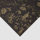 黒地に離れ青銅の花と花 薄葉紙 (詳細)