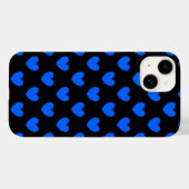 黒地に青い水玉ハート Case-Mate iPhoneケース (裏面 (横))