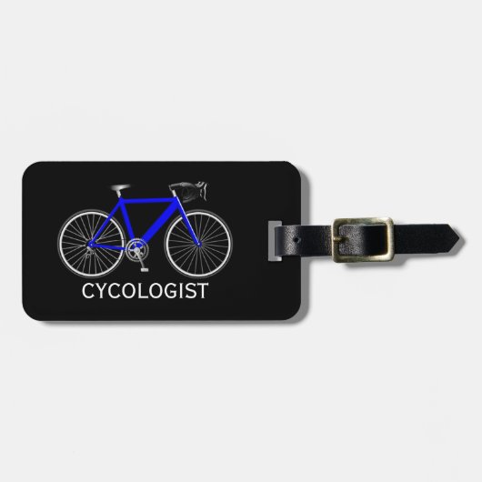 黒地に青い自転車 ラゲッジタグ (正面横)
