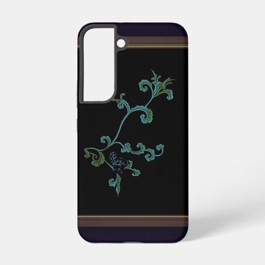 黒地に青い花 SAMSUNG GALAXYケース (裏面)