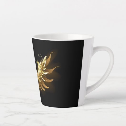 黒地に黄金の天使の翼 カフェラテマグ (右)