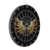 黒地に黄金の天使の翼 ダーツボード (正面左)