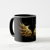 黒地に黄金の天使の翼 マグカップ (正面左)