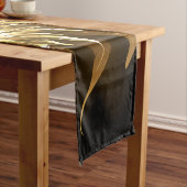 黒地に黄金の天使の翼 ミディアムテーブルランナー (インサイチュ)