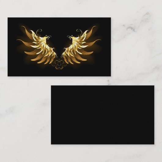 黒地に黄金の天使の翼 名刺 (正面/裏面)