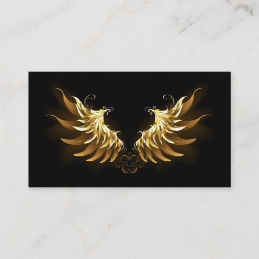黒地に黄金の天使の翼 名刺 (正面)