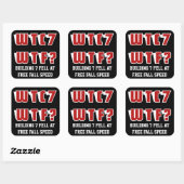 黒地にWTC 7 WTF? スクエアシール (シート)