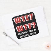 黒地にWTC 7 WTF? スクエアシール (封筒)