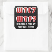 黒地にWTC 7 WTF? スクエアシール (バッグ)