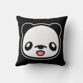 黒地のかわいい幸せパンダ クッション (裏面)