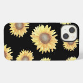 黒地のひまわり iPhoneケース (裏面横)