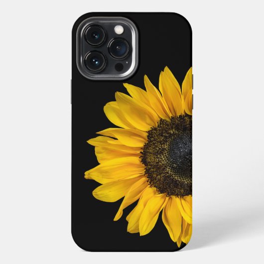 黒地のひまわり iPhoneケース (裏面)