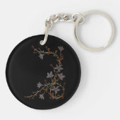 黒地のアールデコの花 キーホルダー (裏面)