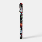 黒地のクリスマス模様 iPhone 15ケース (左側面)