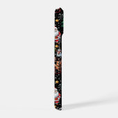 黒地のクリスマス模様 iPhone 15ケース (右側面)