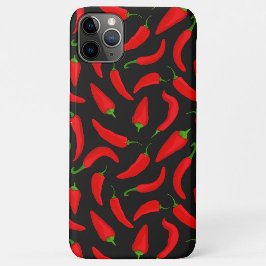 黒地のクールな柄に赤いトウガラシ Case-Mate iPhoneケース (裏面)