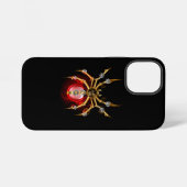黒地のスチームパンクスパイダー iPhoneケース (裏面横)