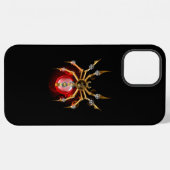 黒地のスチームパンクスパイダー iPhoneケース (裏面横)