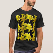 黒地のユリ Tシャツ (正面)