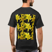 黒地のユリ Tシャツ (裏面)