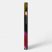黒地の抽象的な花 iPhoneケース (左側面)