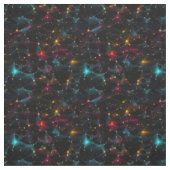 黒地の抽象的な虹 ファブリック (見本)