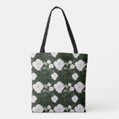 黒地の花に白バラ ギフトトートバッグ トートバッグ (裏面)