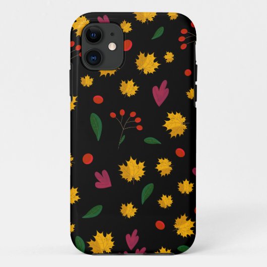 黒地の葉っぱ模様 Case-Mate iPhoneケース (裏面)