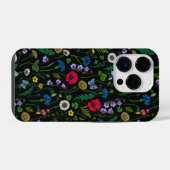 黒地の野の花 iPhoneケース (裏面横)