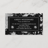 黒地スタイリッシュに銀箔フレーク 名刺 (裏面)